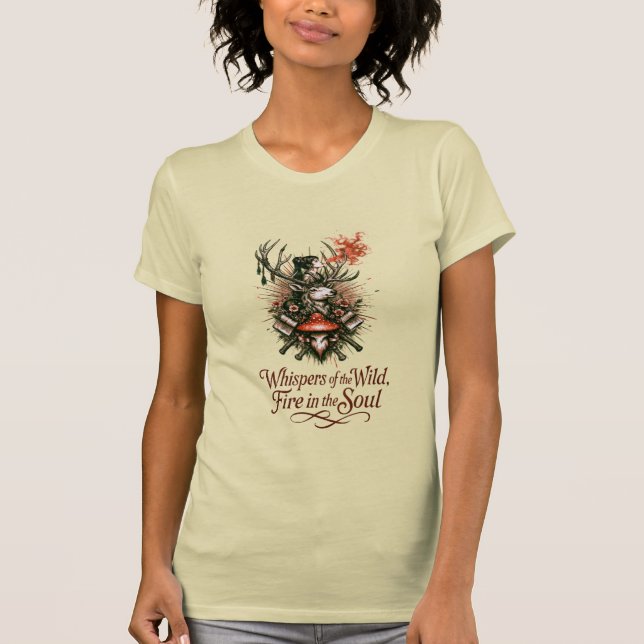 Mystical Forest Spirit Illustration T Shirt (Framsida)
