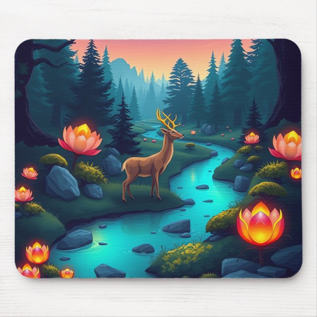 Mystical Forest Stream Mouse Pad Musmatta (Framsidan)