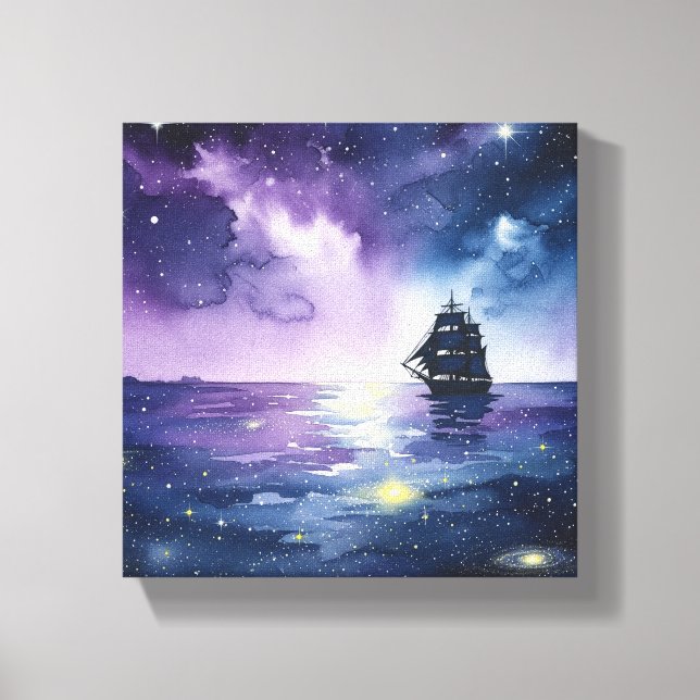 Mystical Frakt Canvas Wall Art - segling över sjö (Framsida)