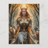 Mystical Freyja Norse Goddess Postcard - Norse