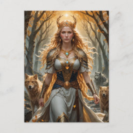 Mystical Freyja Norse Goddess Postcard - Norse Vykort