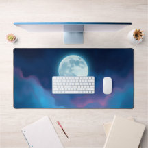 Mystical Full Moon Desk Mat - Dreamy Night Himmel,