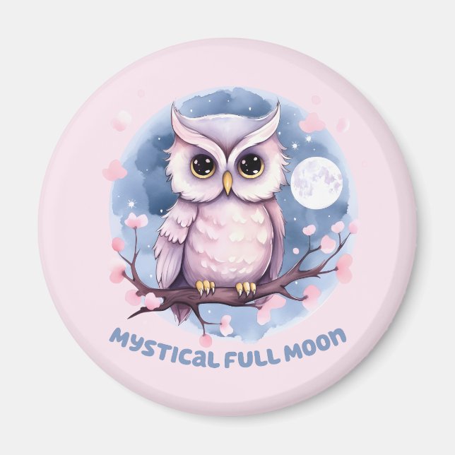 Mystical Full Moon - Pastel Lila Night Himmel - Ug Magnet (Framsidan)