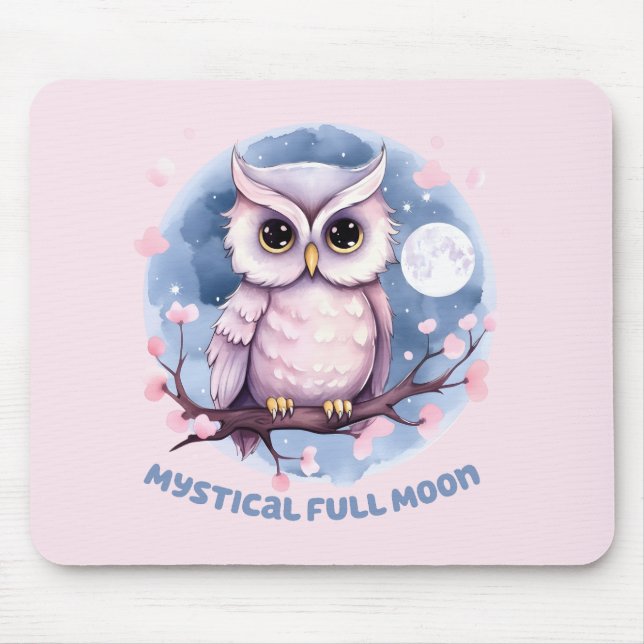 Mystical Full Moon - Pastel Lila Night Himmel - Ug Musmatta (Framsidan)