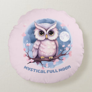 Mystical Full Moon - Pastel Lila Night Himmel - Ug Rund Kudde