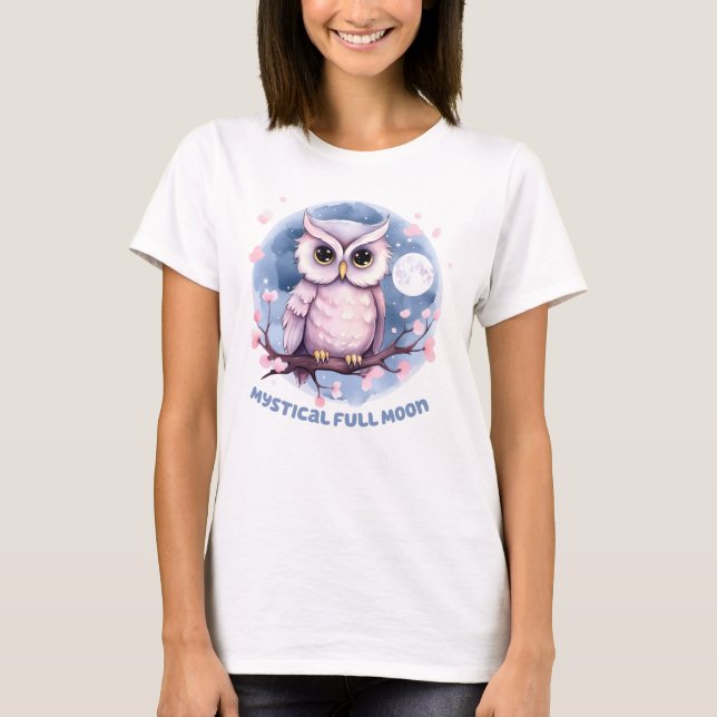 Mystical Full Moon - Pastel Lila Night Himmel - Ug T Shirt (Framsida)