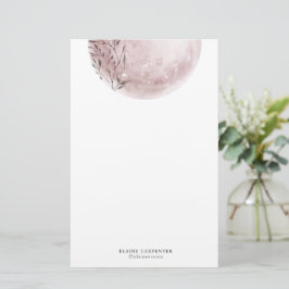 Mystical Full Moon Rosa Stationery Papper
