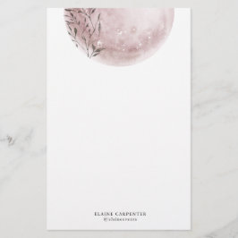 Mystical Full Moon Rosa Stationery Papper