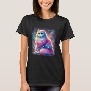 Mystical Galaxy Cat Cosmic Fantasy Artwork T Shirt