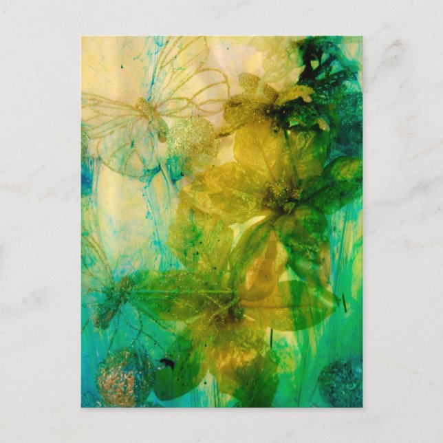 "Mystical Garden - Rays of Guld" original Lyrical Vykort (Framsida)