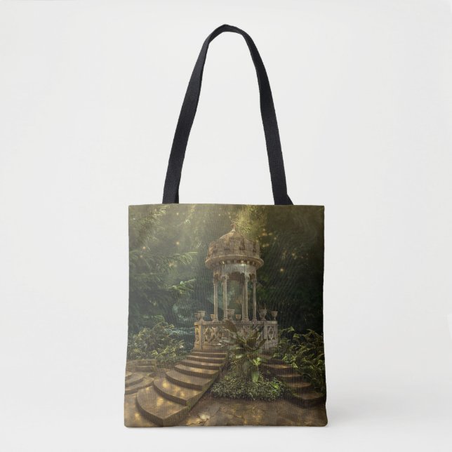 Mystical Garden Stairway Tote Bag Tygkasse (Framsida)