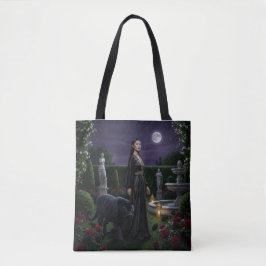 Mystical Garden Tote-väska: Kvinna & Panter Tygkasse