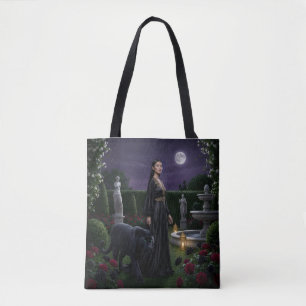 Mystical Garden Tote-väska: Kvinna & Panter Tygkasse