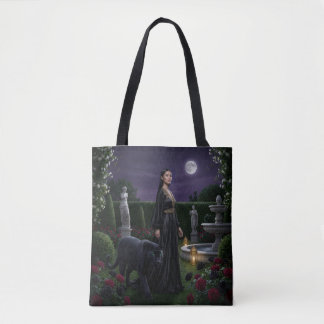 Mystical Garden Tote-väska: Kvinna & Panter Tygkasse
