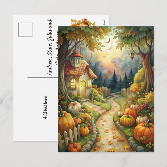 Mystical Garden Welcome Fall Helg Vykort (Fram/baksida)