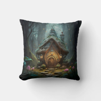 "Mystical Gnome Cottage: Whimsical Mushroom Haven Kudde