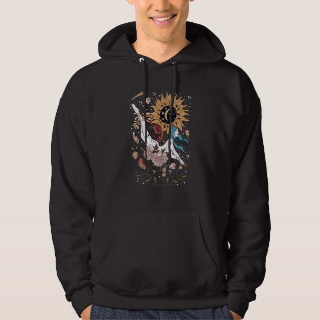 Mystical Goddess Sunflower Mystic Evil Eye Hoodie (Framsida)