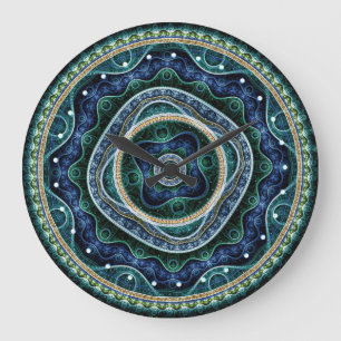 Mystical Grand Royal Julian Fractal Mandala Art Stor Klocka