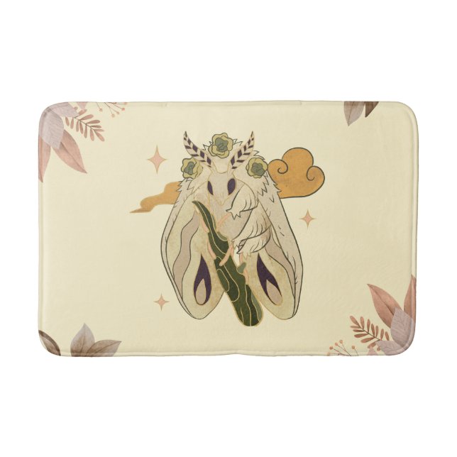 Mystical Graphic Artwork, Beige Fae Moth Badrumsmatta (Framsidan)