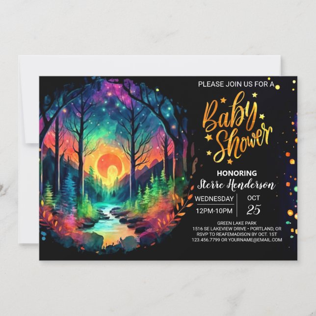 Mystical Grove Enchanted Baby Shower Inbjudningar (Framsida)