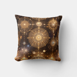 Mystical Guld Celestial Mönster Pillow Kudde