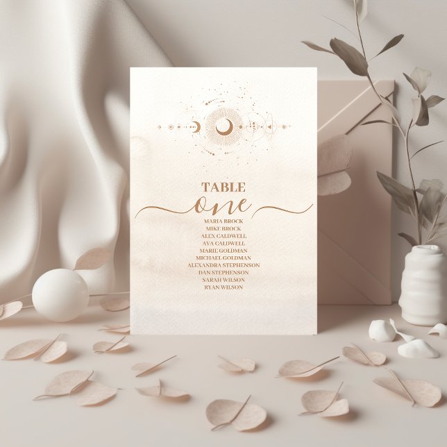 Mystical Guld Celestial Stars Bröllop Bordsnummer (Skapare uppladdad)