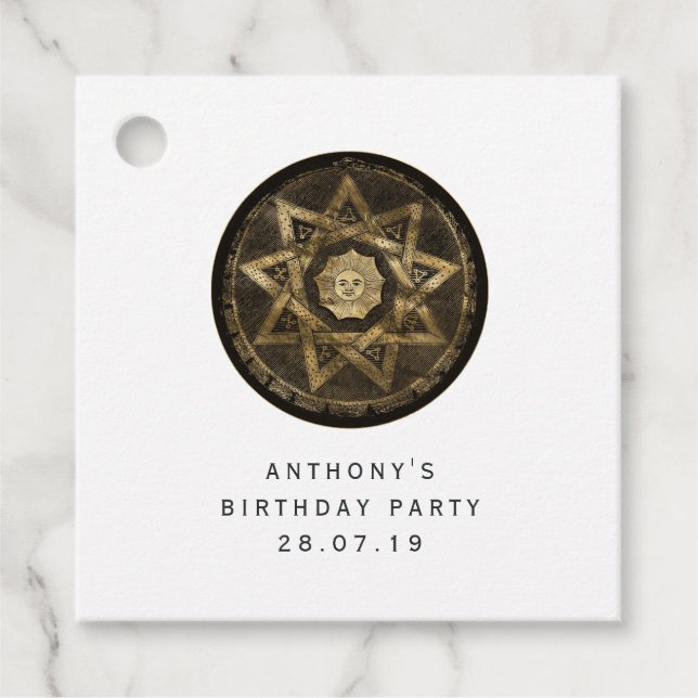 Mystical Guld och Black Gothic Fantasy Gåvor Etiketter (Framsida)