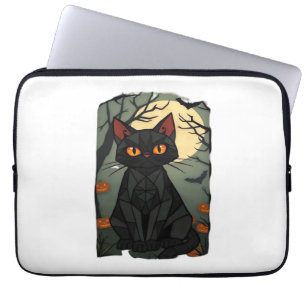 Mystical Halloween Black Cat Art - Spooky Kattdjur Laptop Fodral