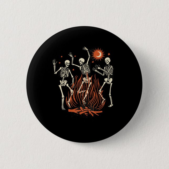 Mystical Halloween Dancing Skeletons Knapp (Framsida)