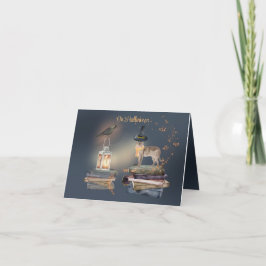 Mystical Halloween-kort från katten Kort