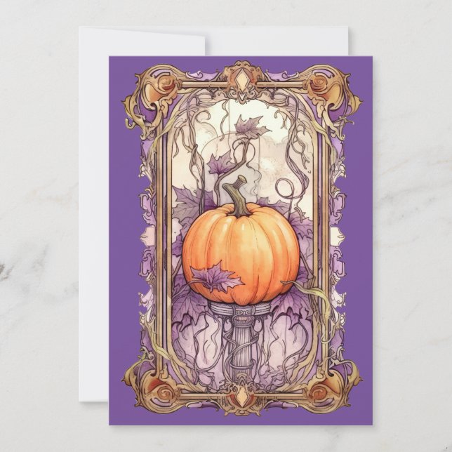 Mystical Halloween Tarot (översätts till) Mystisk  Julkort (Framsida)
