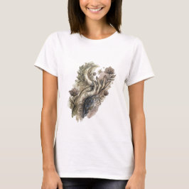 Mystical Hand and Crescent Moon Boho Watercolor Fl T Shirt