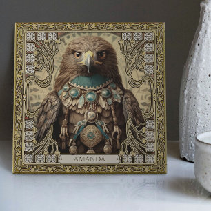 Mystical Hawk Spirit Animal Personlig Tribal Kakelplatta