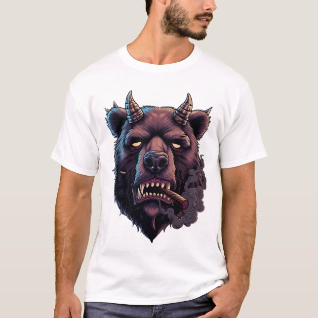 Mystical Horned Bear T-Shirt  (Framsida)