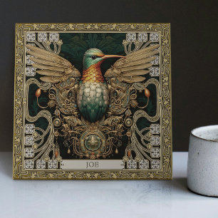 Mystical Hummingbird Tribal Jewel Tribute Kakelplatta