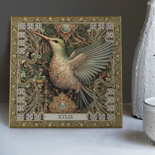 Mystical Hummingbird Tribal Jewel Tribute Kakelplatta