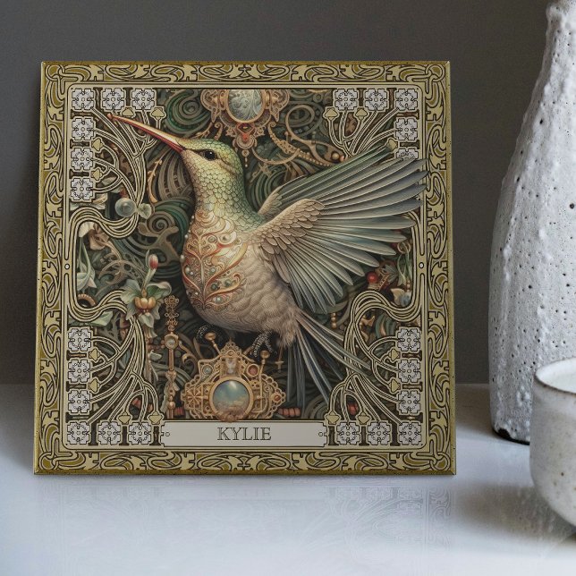 Mystical Hummingbird Tribal Jewel Tribute Kakelplatta (Skapare uppladdad)