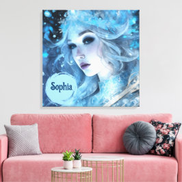 Mystical Ice Queen - Fantasy Winter Goddess Art Canvastryck