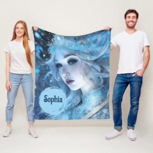 Mystical Ice Queen - Fantasy Winter Goddess Art Fleecefilt