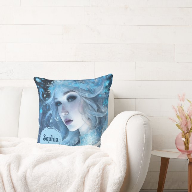 Mystical Ice Queen - Fantasy Winter Goddess Art Kudde (Soffa)