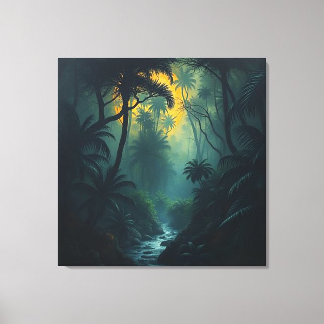 Mystical Jungle vid Sunset Canvastryck (Framsida)