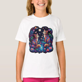 Mystical Kattdjur Fantasy T Shirt