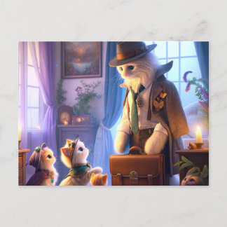 Mystical Kattunge ska arbeta Vykort