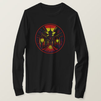 Mystical Lantern Alley - Pagoda | BLACK ENDAST T Shirt