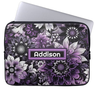 Mystical Lila Blooms Laptop Fodral