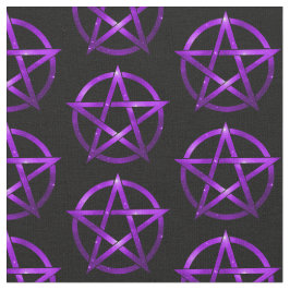Mystical Lila Pentacles på Black Cheeky Witch® Tyg