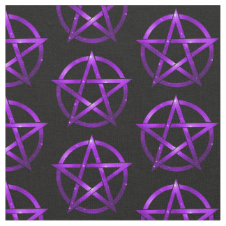Mystical Lila Pentacles på Black Cheeky Witch® Tyg