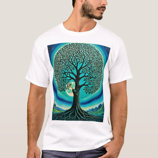 Mystical Livets träd Moonlit T-Shirt (Framsida)
