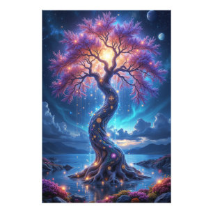 Mystical Livets träd och Celestial Garden Fototryck