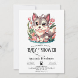 Mystical Loely Varg Baby Shower Inbjudningar